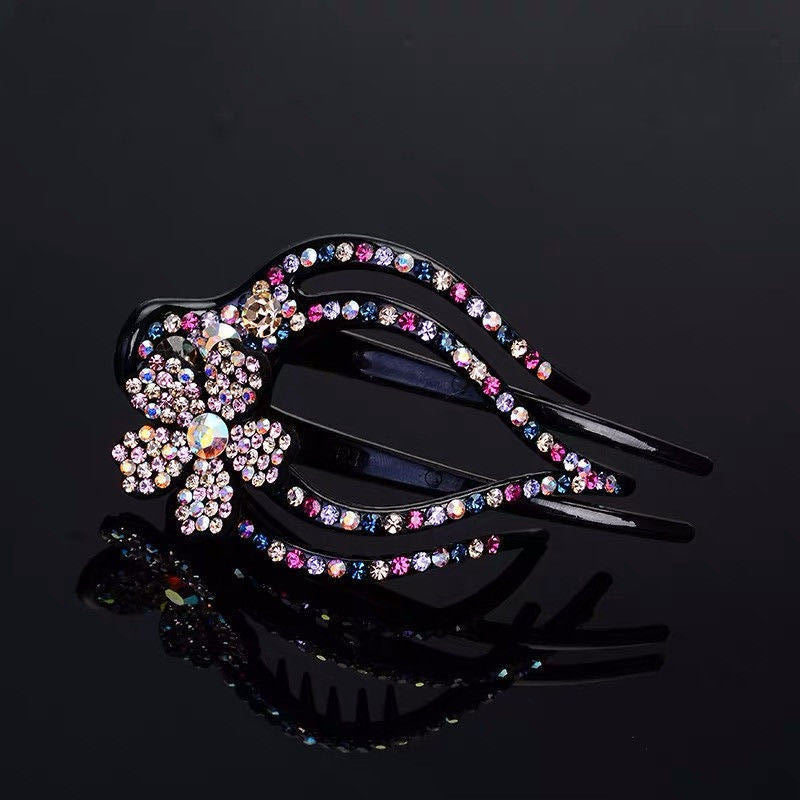 Wholesale Large Rhinestone Hair Clip with Three Teeth